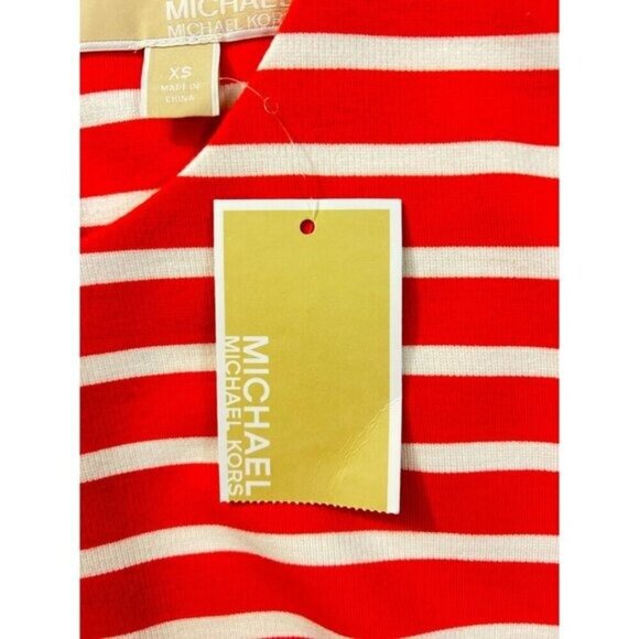 Michael Kors Coral Reef  Striped Long Sleeve Dress XS NWT - Picture 5 of 5